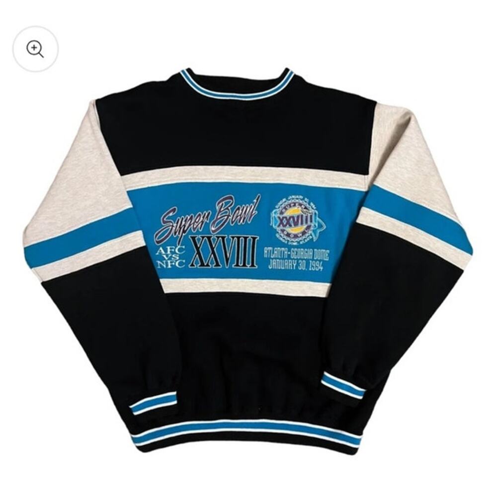 Vintage Super Bowl XXVIII 1994‎ crewneck black and blue pullover